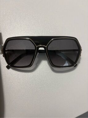 MCM Women's Black Oversized Angular Frame Sunglasses